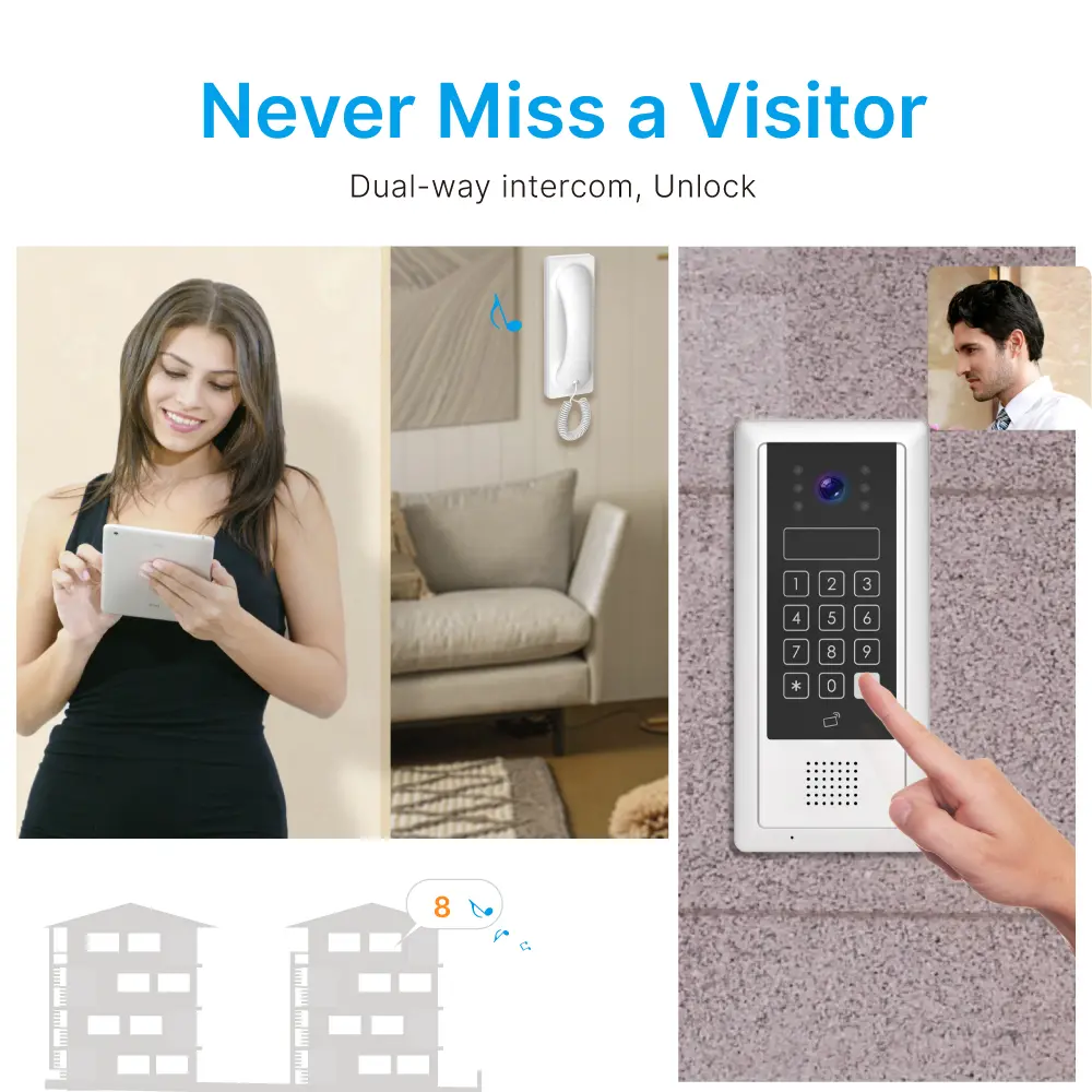 Intercom system, RL-617NV2, analog, two wires, indoor audio phone for villa or buildings, lock release, Do Not Disturb function_02