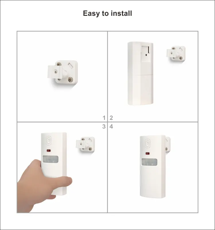 Motion sensor for smart home, RL-WP01A, with remote control, 90dB, Tuya smart, 2.4GHz WiFi, no hub needed, automation, push notification11