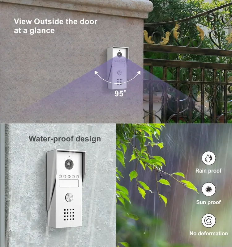 7 inch WIFI AHD Video Doorphone #RL-T07K-WIFI- With TuyaSmart APP - Max. 2 million pixels AHD camera. - Max. 128G TF card - Max. system capacity: 6 indoor units + 2 outdoor units + 2 surveillance cameras (with alarm function) 7