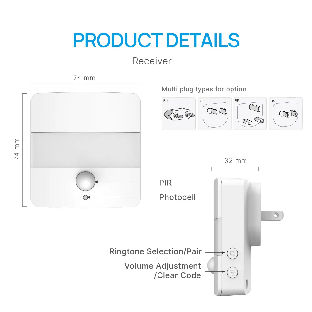 Wireless-doorbell-with-motion-night-light,-RL-3885FP,-Kinetic-Energy-Motion-Sensing-Memory-Function_09