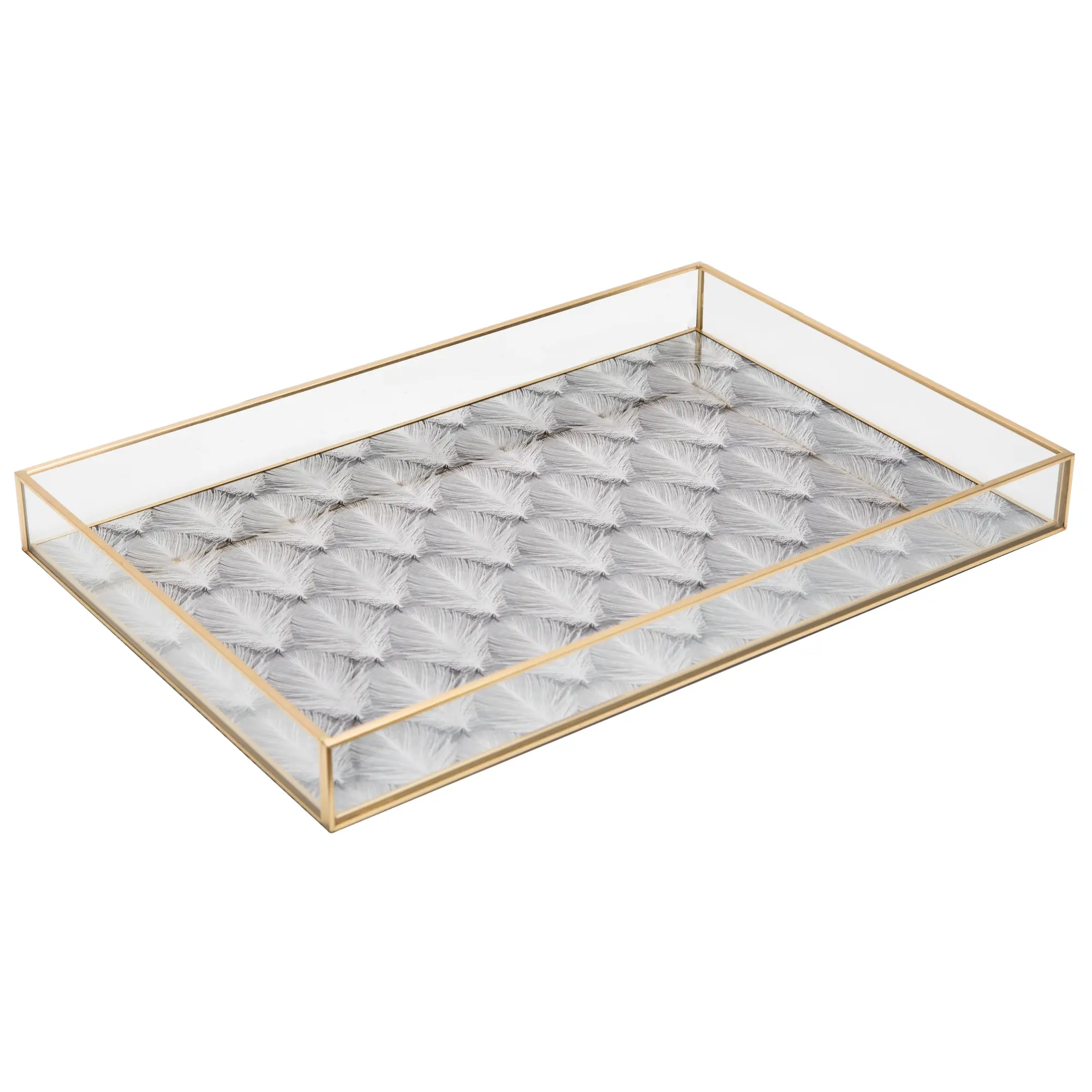 Gold Edge Printed Deco Glass Tray(1)