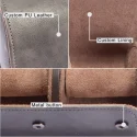 3 Slots Grey Lozenge PU Leather Watch Roll Travel Case-WR001(2)