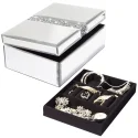 Diamante Mirrored Glass Jewelry Box-JB007