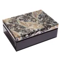 Metalic Floral Black Glass Jewelry Box-JB012