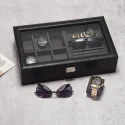 6 Slots With Jewelry Tray PU Leather Watch Box-WB005