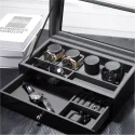 Black Tempered Glass Luxury watch box-WB007 (2)