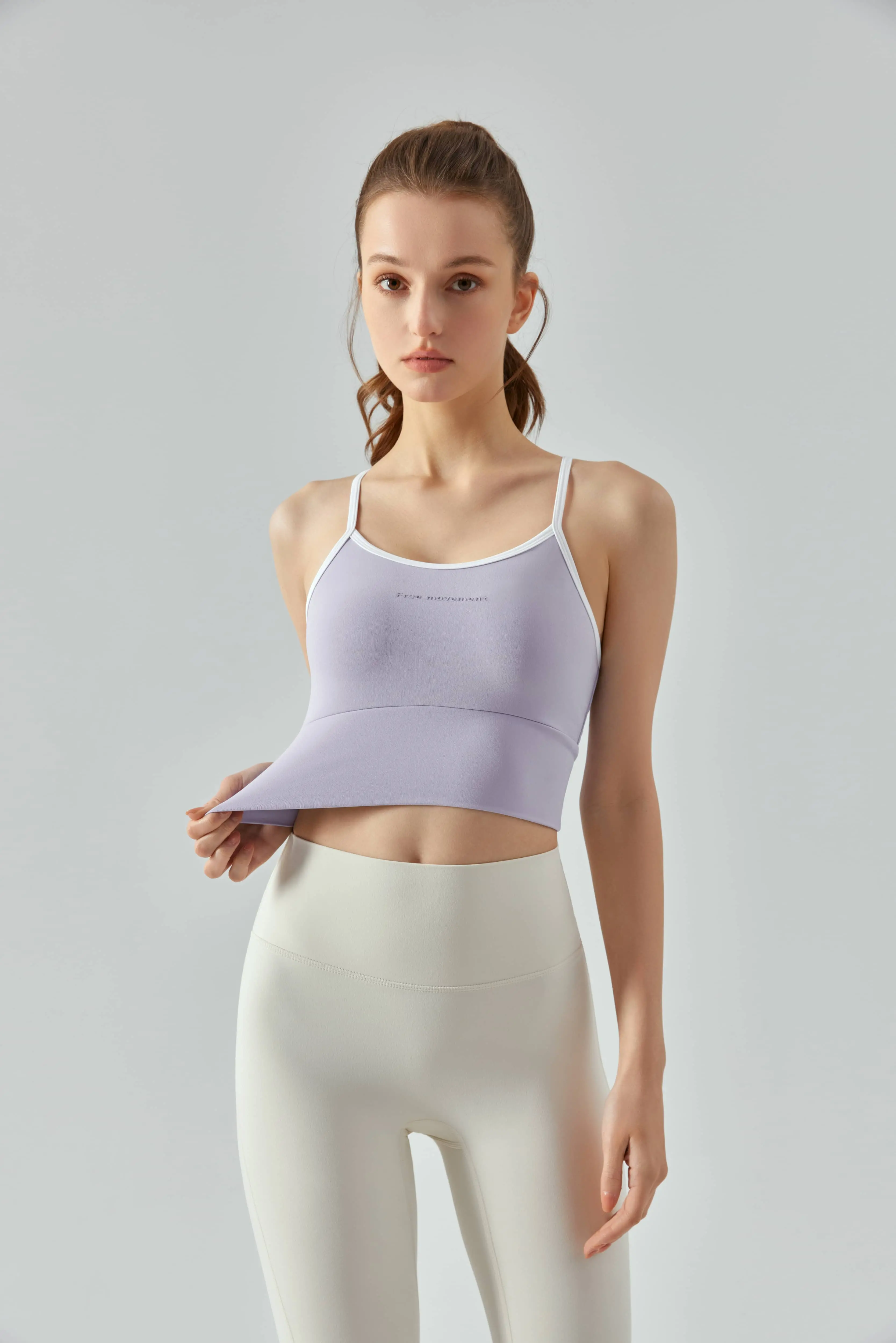 Cross-Strap Yoga Top with Thin Straps & Removable Padding