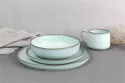 Round dinnerware in terracotta clay