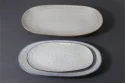Oval platters in reactive glaze