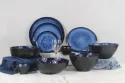 Blue reactive glaze tableware set