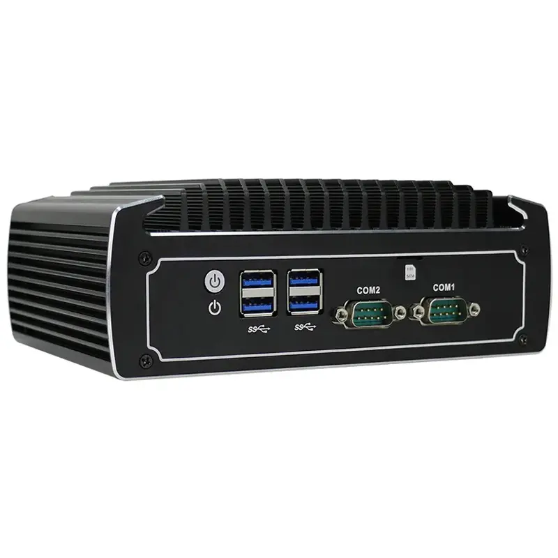 Fanless Mini PC Intel Core i3 5005U i5 5200U i7 5500U Dual Gigabit Ethernet  2*RS232 HDMI+VGA WiFi 4xUSB3.0 Windows 10 Linux